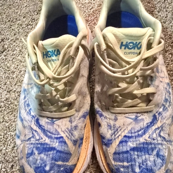 Hoka Clifton Women's Blue and Green Running Shoes - Picture 5 of 6